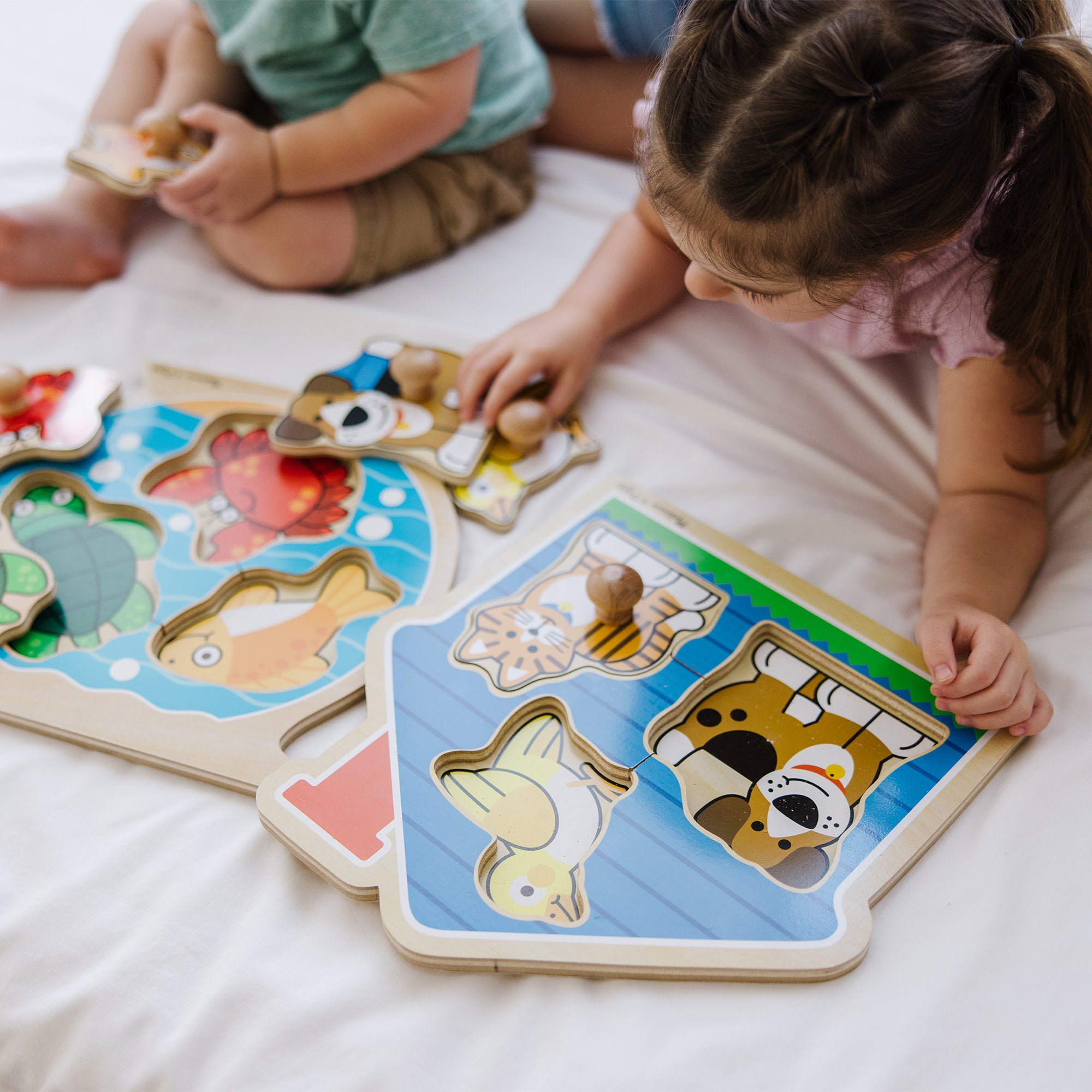 Wooden Jumbo Peg Puzzle 2-Pack: Fish Bowl. House Pets - Image 5