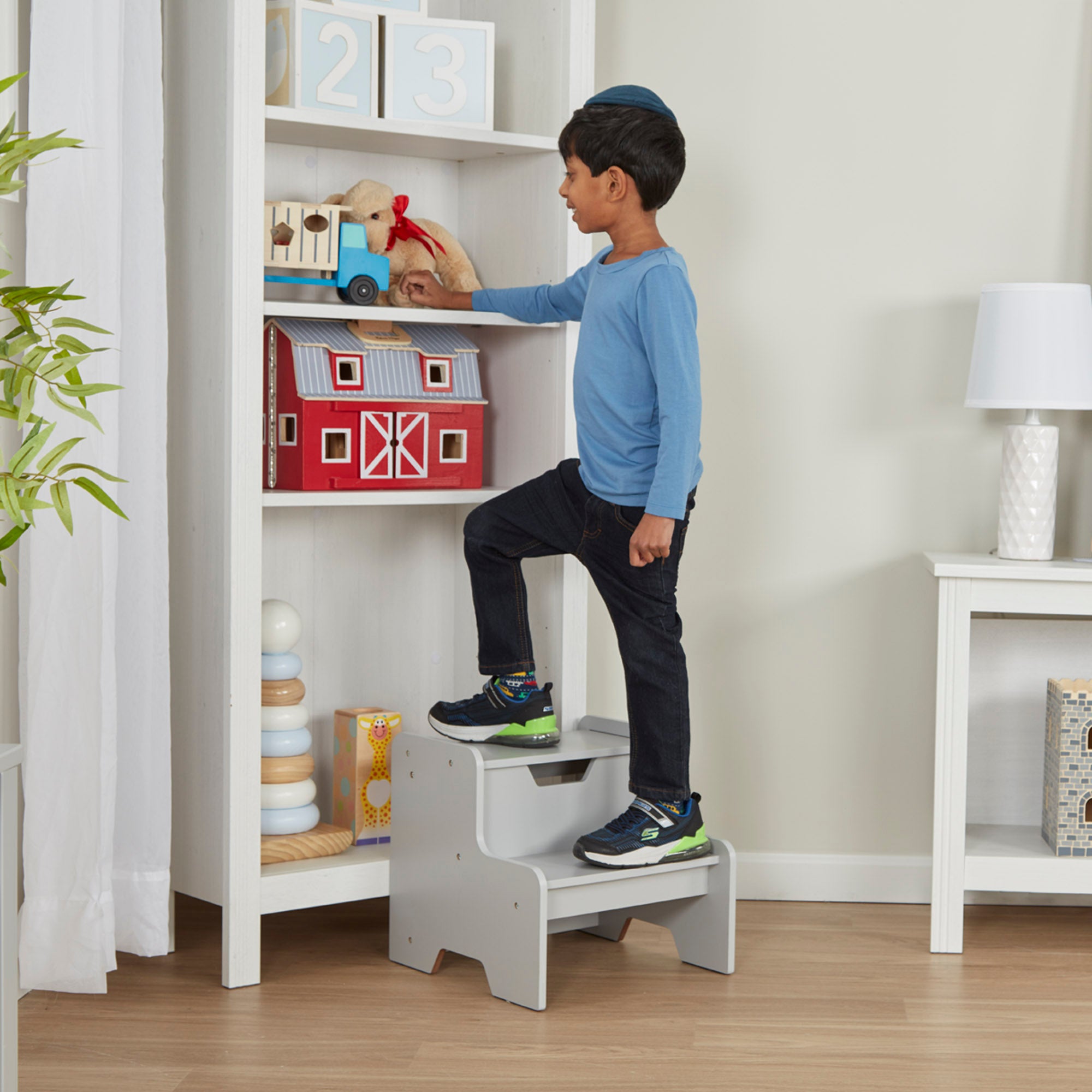 Wooden Step Stool ?C Gray - Image 10
