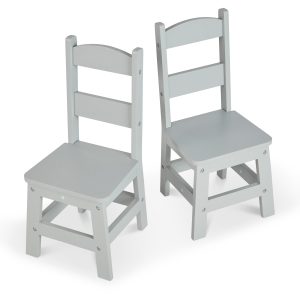 Child's Wooden Chair Pair ?C Gray