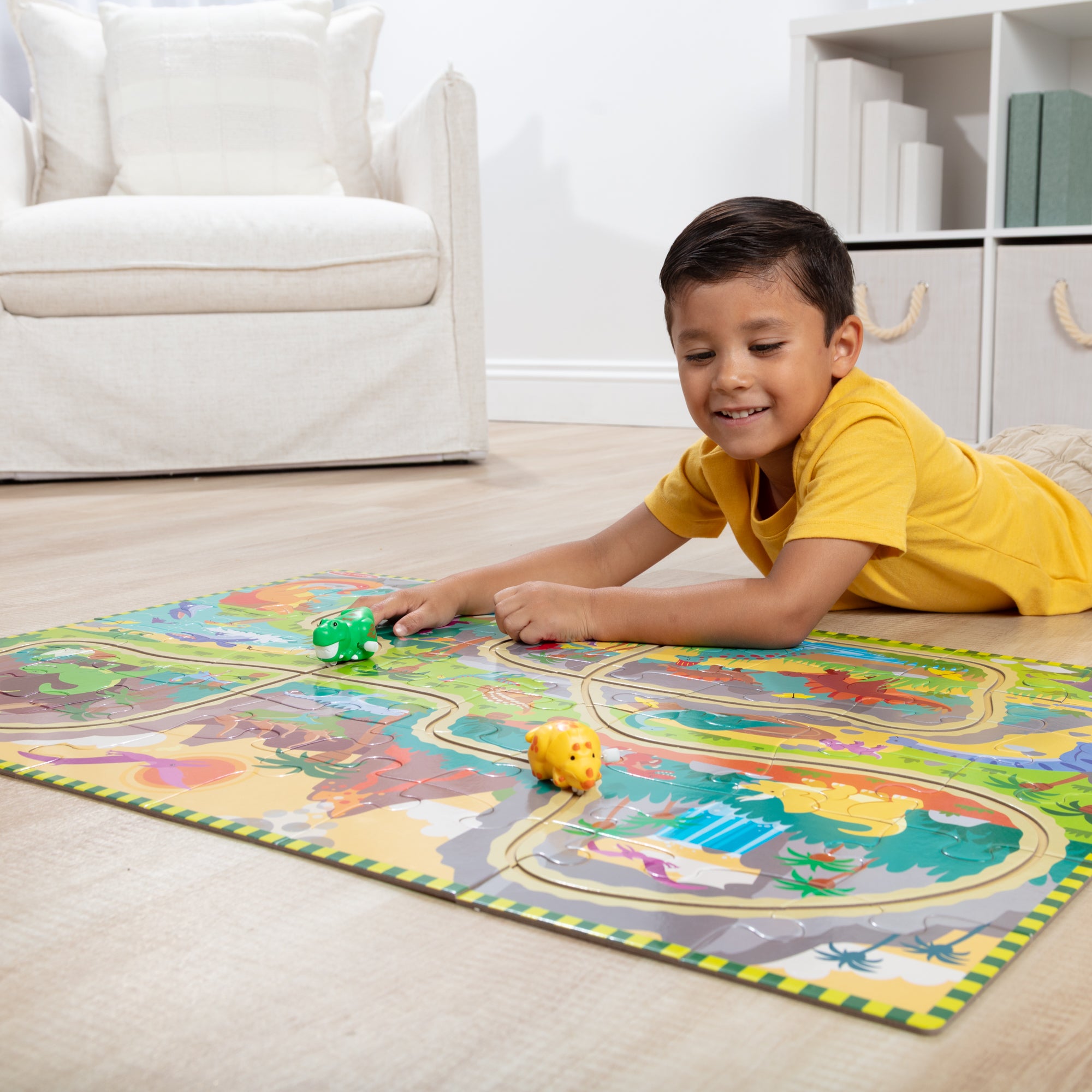 Dinosaur Adventure Tracks Floor Puzzle ?C 48 Pieces + 2 Wind-Up Dinosaurs - Image 5