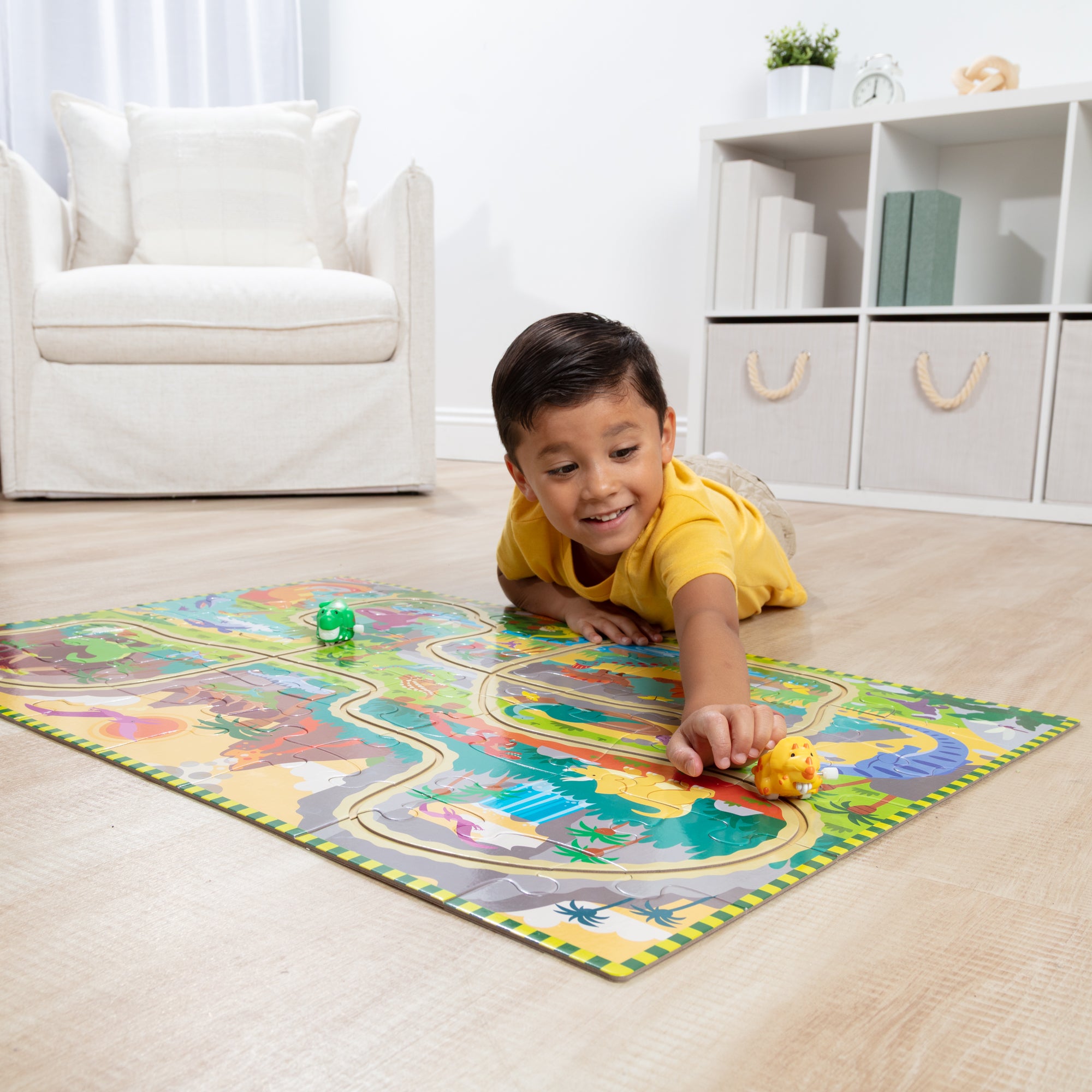 Dinosaur Adventure Tracks Floor Puzzle ?C 48 Pieces + 2 Wind-Up Dinosaurs - Image 4